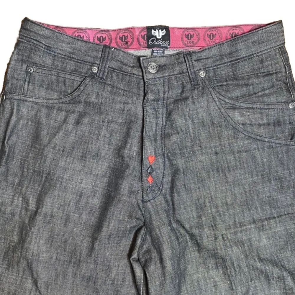 OutKast Clothing Mens Baggy Denim Jeans Size 34x33 Y2k